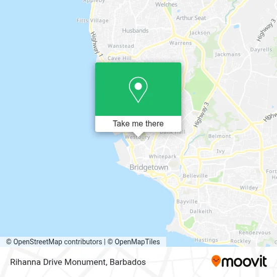 Rihanna Drive Monument map