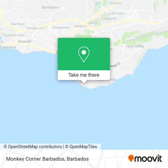Monkey Corner Barbados map