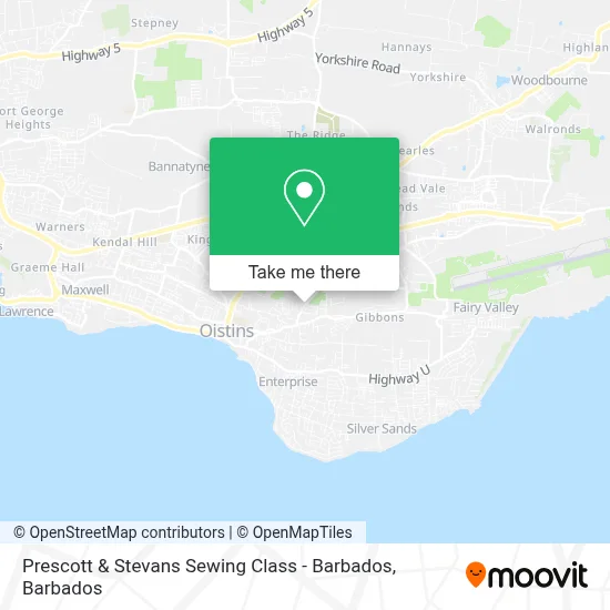 Prescott & Stevans Sewing Class - Barbados map