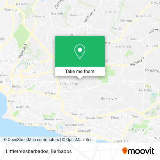 Littletreesbarbados map