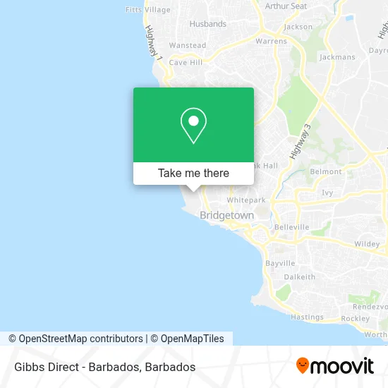 Gibbs Direct - Barbados map
