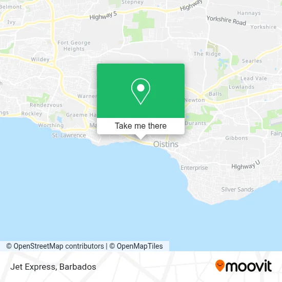 Jet Express map