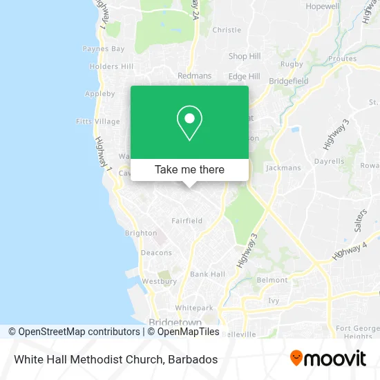 White Hall Methodist Church map