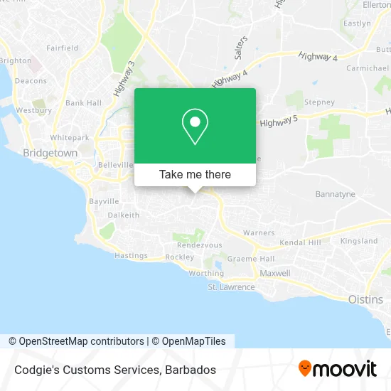 Codgie's Customs Services map
