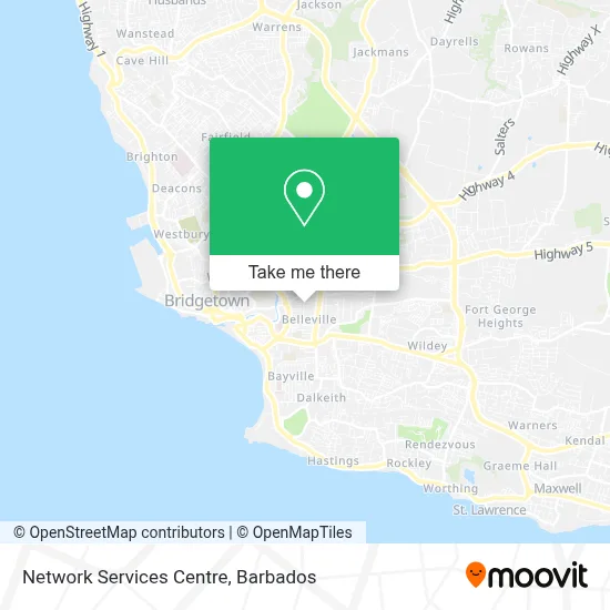 Network Services Centre map