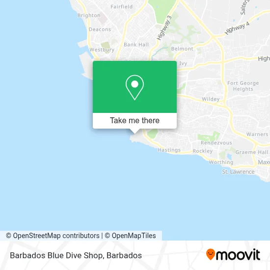 Barbados Blue Dive Shop map