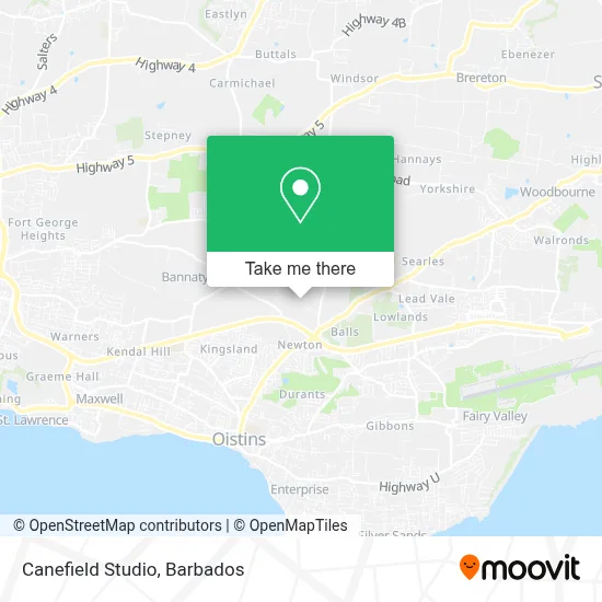 Canefield Studio map