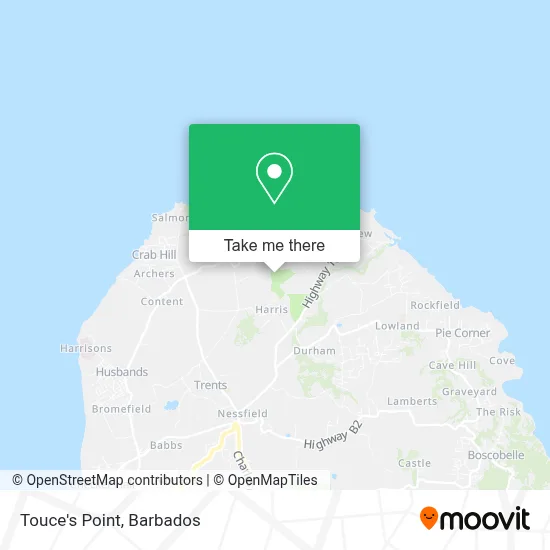 Touce's Point map