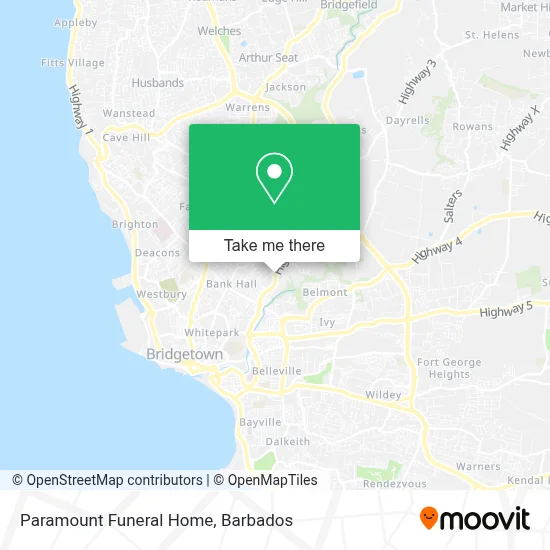 Paramount Funeral Home map