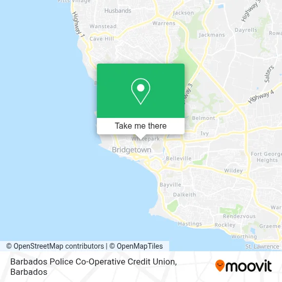Barbados Police Co-Operative Credit Union map