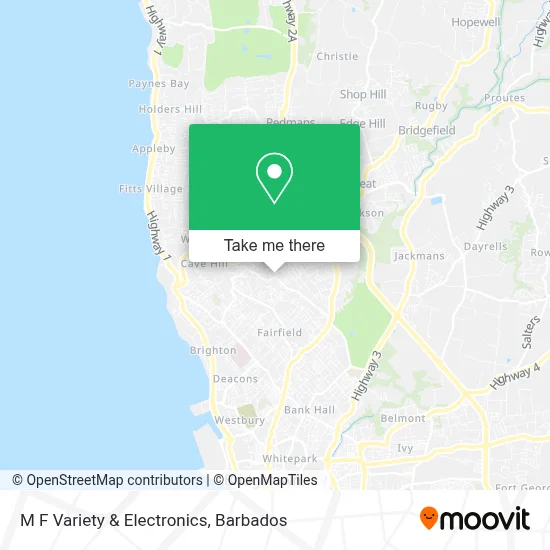M F Variety & Electronics map