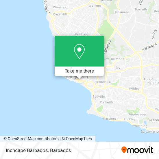 Inchcape Barbados map