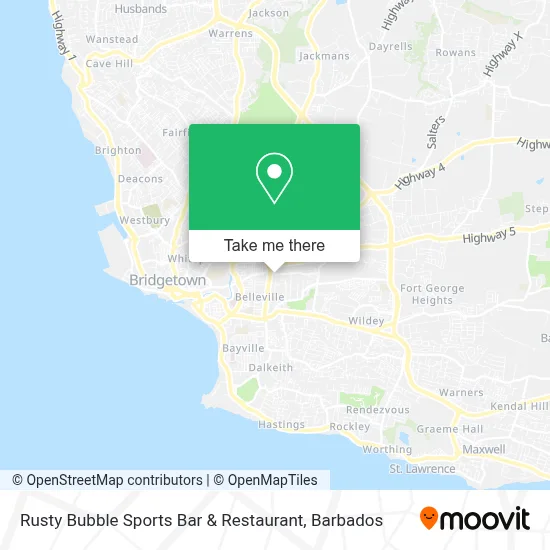 Rusty Bubble Sports Bar & Restaurant map