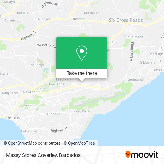 Massy Stores Coverley map