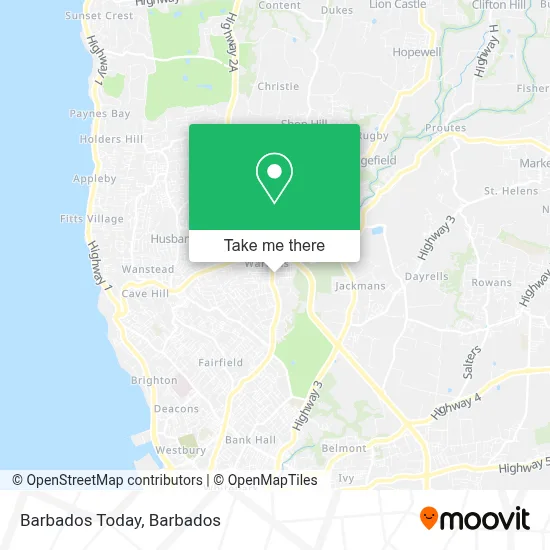 Barbados Today map