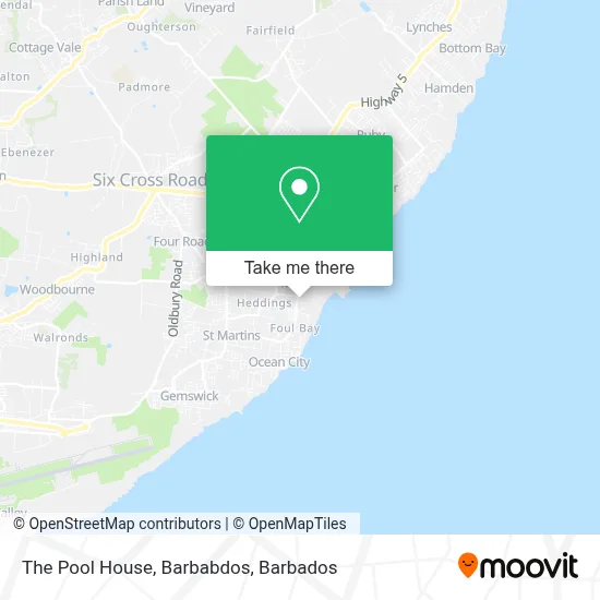 The Pool House, Barbabdos map