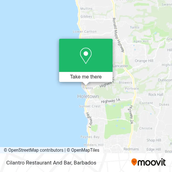 Cilantro Restaurant And Bar map