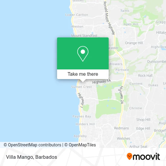 Villa Mango map