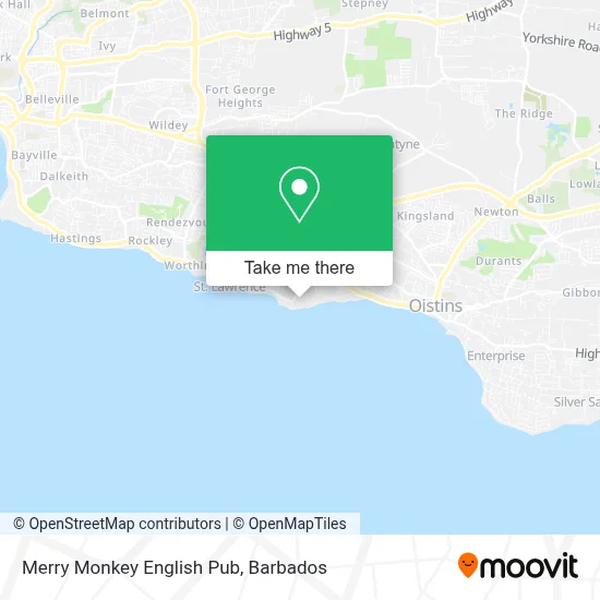 Merry Monkey English Pub map