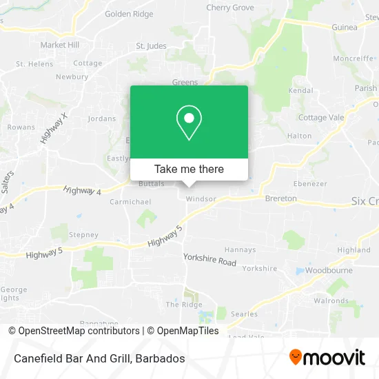 Canefield Bar And Grill map