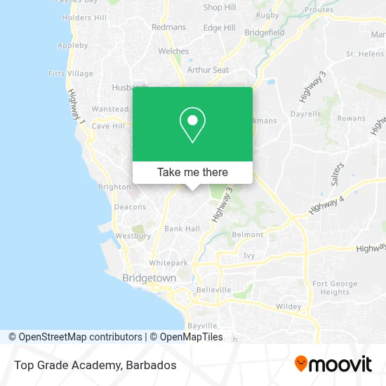 Top Grade Academy map