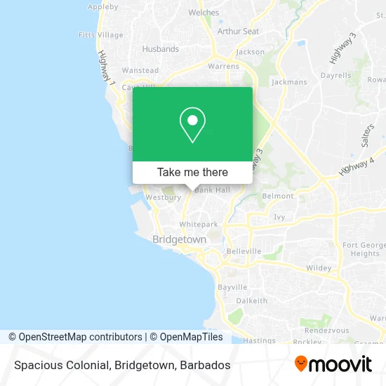 Spacious Colonial, Bridgetown map