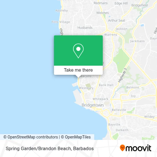 Spring Garden/Brandon Beach map