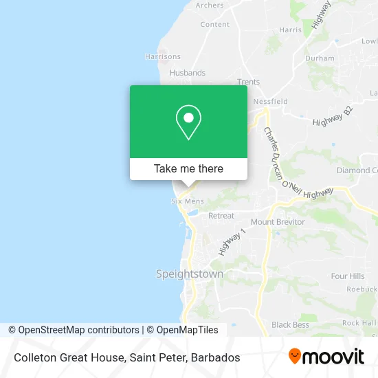 Colleton Great House, Saint Peter map