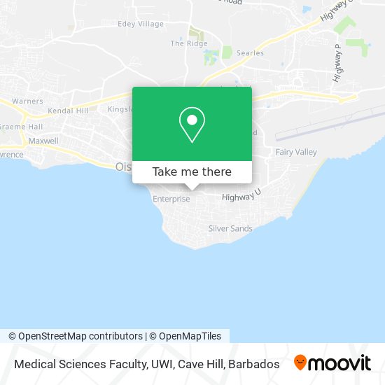Medical Sciences Faculty, UWI, Cave Hill map