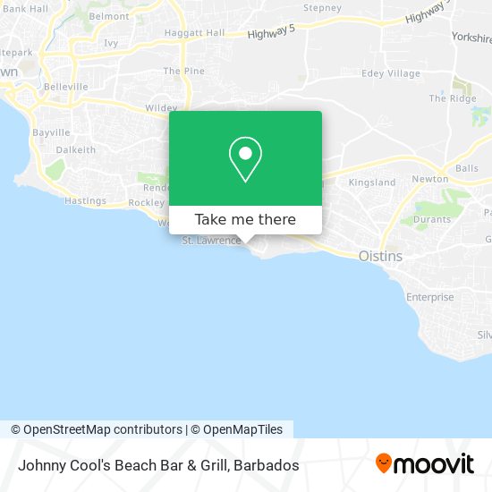 Johnny Cool's Beach Bar & Grill map