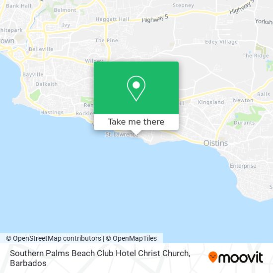 Southern Palms Beach Club Hotel Christ Church map