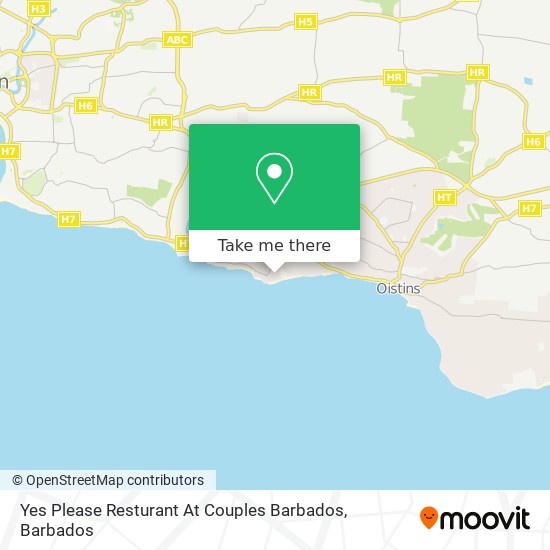 Yes Please Resturant At Couples Barbados map