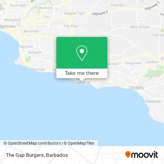 The Gap Burgers map