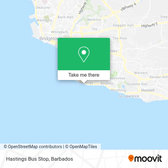 Hastings Bus Stop map
