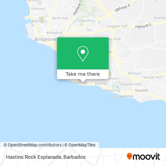 Hastins Rock Esplanade map