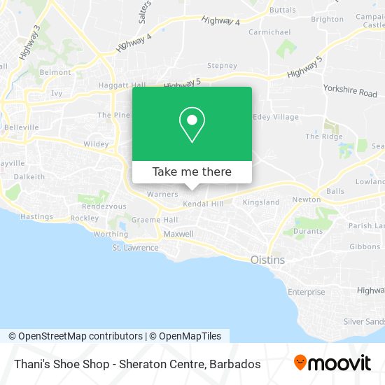 Thani's Shoe Shop - Sheraton Centre map