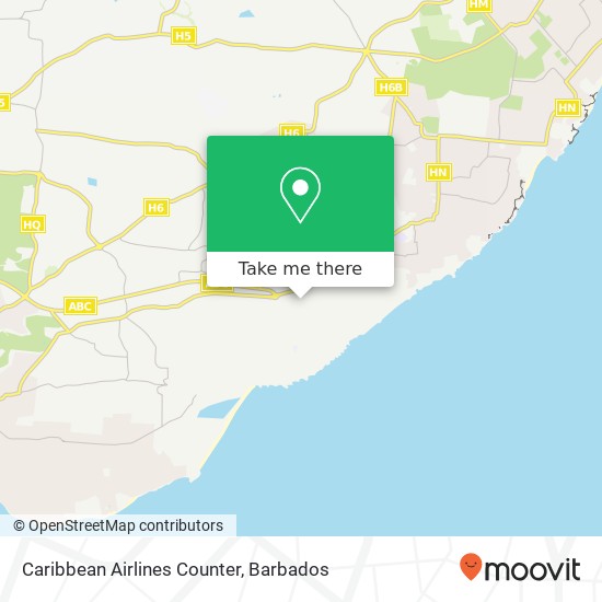 Caribbean Airlines Counter map