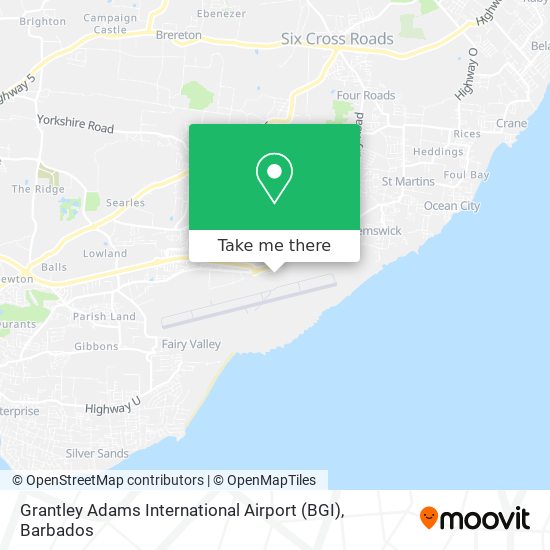 Grantley Adams International Airport (BGI) map