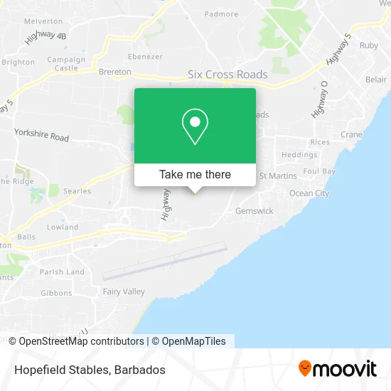 Hopefield Stables map