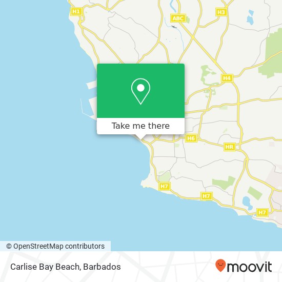 Carlise Bay Beach map