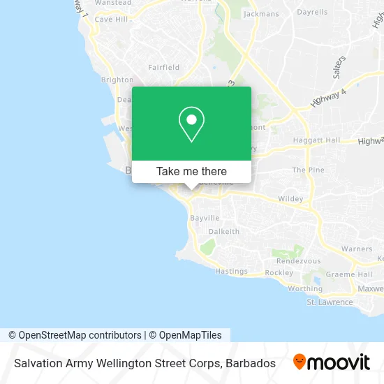 Salvation Army Wellington Street Corps map