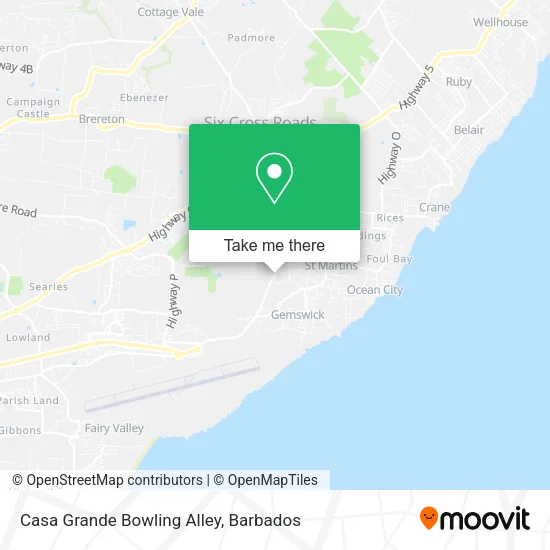 Casa Grande Bowling Alley map