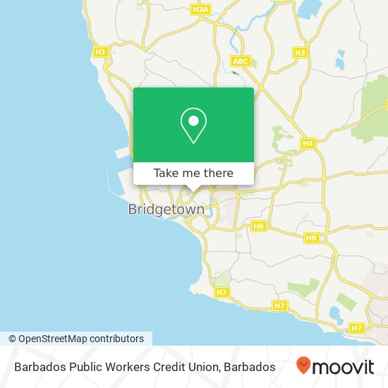 Barbados Public Workers Credit Union map
