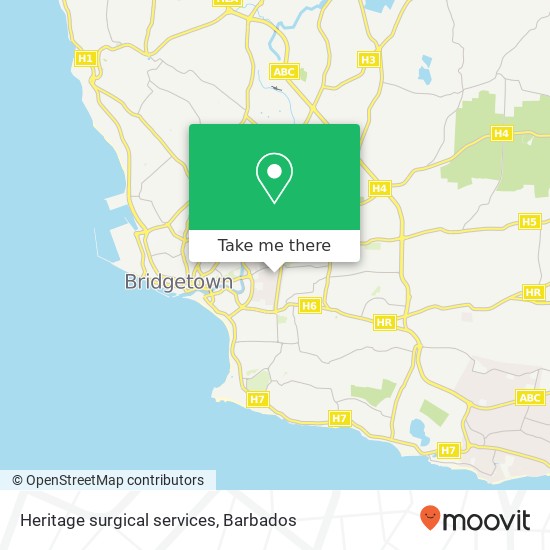 Heritage surgical services map