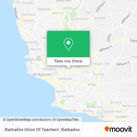 Barbados Union Of Teachers' map