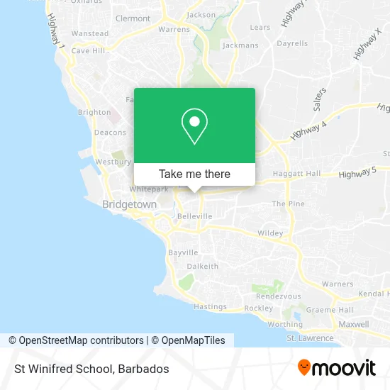 St Winifred School map