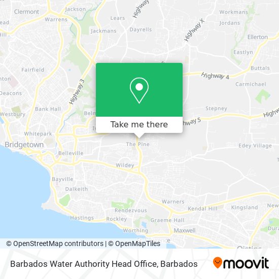 Barbados Water Authority Head Office map
