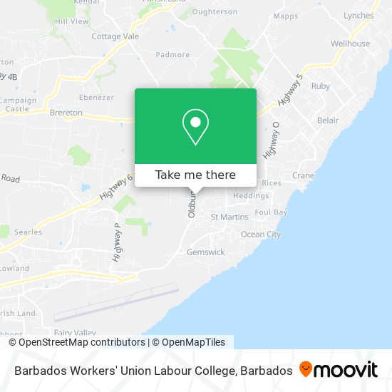 Barbados Workers' Union Labour College map