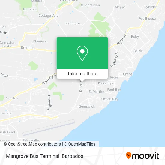 Mangrove Bus Terminal map