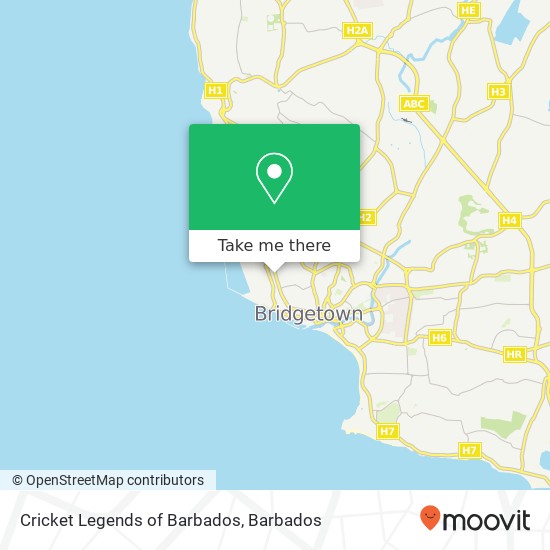 Cricket Legends of Barbados map
